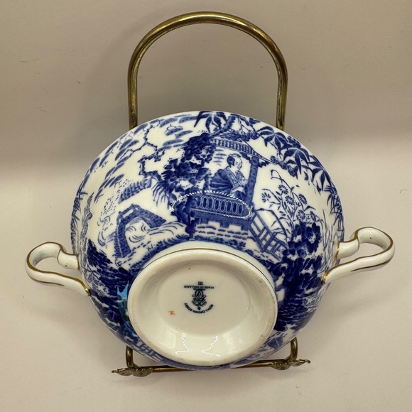 Royal Crown Derby Blue Mikado double handled soup bowl - set of 2. EUC. - Picture 9 of 10